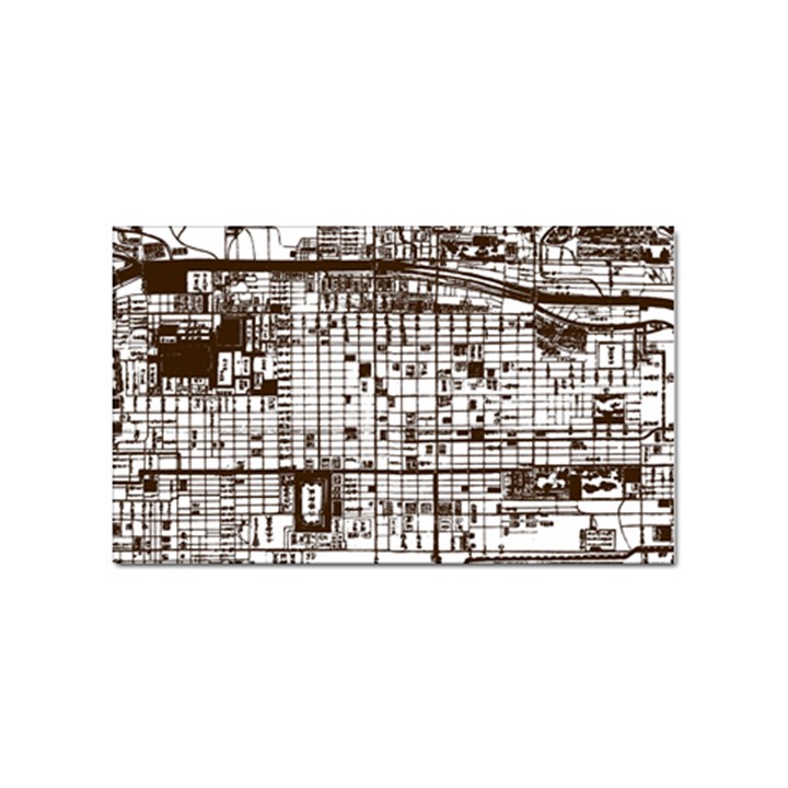 Antique Oriental Town Map  Sticker Rectangular (100 pack)