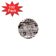 Antique Oriental Town Map  1  Mini Buttons (100 Pack)  by ConteMonfrey