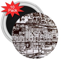 Antique Oriental Town Map  3  Magnets (10 Pack)  by ConteMonfrey