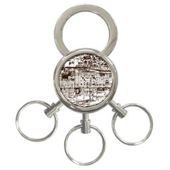 Antique Oriental Town Map  3-ring Key Chain by ConteMonfrey