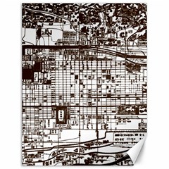 Antique Oriental Town Map  Canvas 12  X 16  by ConteMonfrey