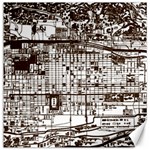 Antique Oriental Town Map  Canvas 20  x 20  19 x19.27  Canvas - 1