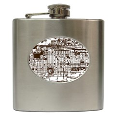 Antique Oriental Town Map  Hip Flask (6 Oz) by ConteMonfrey