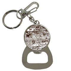 Antique Oriental Town Map  Bottle Opener Key Chain by ConteMonfrey