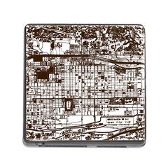 Antique Oriental Town Map  Memory Card Reader (square 5 Slot) by ConteMonfrey