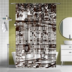 Antique Oriental Town Map  Shower Curtain 48  X 72  (small)  by ConteMonfrey