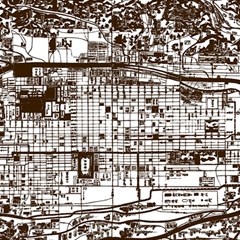 Antique Oriental Town Map  Play Mat (rectangle)