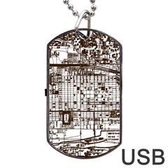 Antique Oriental Town Map  Dog Tag Usb Flash (two Sides) by ConteMonfrey