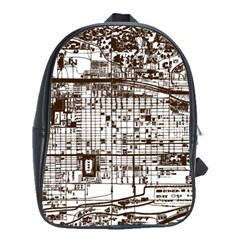 Antique Oriental Town Map  School Bag (large) by ConteMonfrey