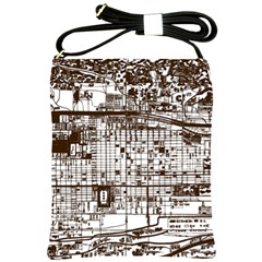 Antique Oriental Town Map  Shoulder Sling Bag by ConteMonfrey