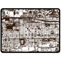 Antique Oriental Town Map  One Side Fleece Blanket (large) by ConteMonfrey