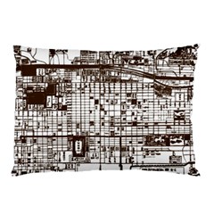 Antique Oriental Town Map  Pillow Case (two Sides) by ConteMonfrey