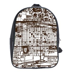 Antique Oriental Town Map  School Bag (xl) by ConteMonfrey