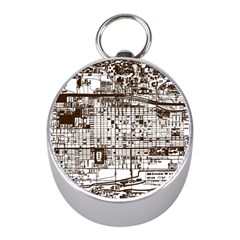 Antique Oriental Town Map  Mini Silver Compasses by ConteMonfrey