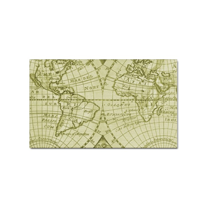 Vintage Mapa Mundi  Sticker (Rectangular)