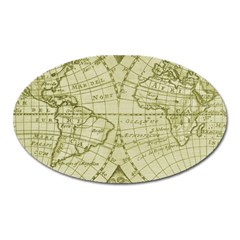 Vintage Mapa Mundi  Oval Magnet by ConteMonfrey