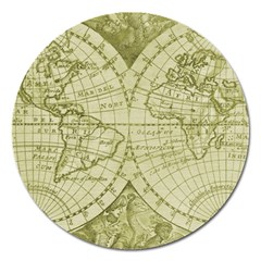 Vintage Mapa Mundi  Magnet 5  (round) by ConteMonfrey