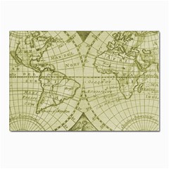 Vintage Mapa Mundi  Postcard 4 x 6  (pkg Of 10) by ConteMonfrey