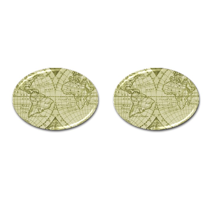 Vintage Mapa Mundi  Cufflinks (Oval)