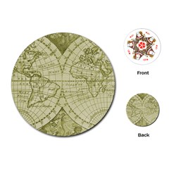 Vintage Mapa Mundi  Playing Cards Single Design (round) by ConteMonfrey