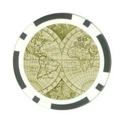 Vintage Mapa Mundi  Poker Chip Card Guard by ConteMonfrey