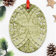 Vintage Mapa Mundi  Ornament (oval Filigree) by ConteMonfrey