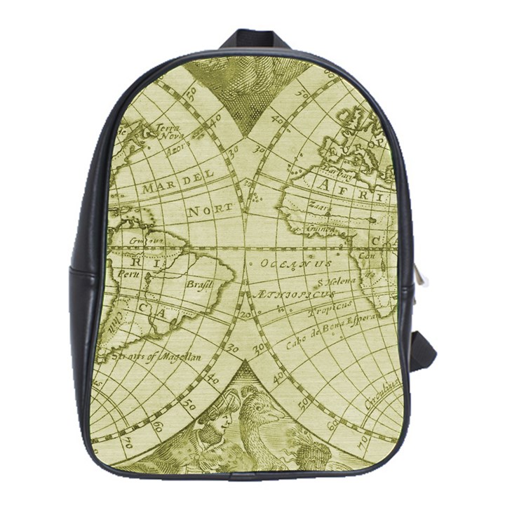 Vintage Mapa Mundi  School Bag (XL)