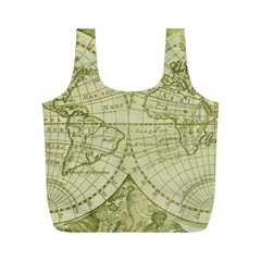 Vintage Mapa Mundi  Full Print Recycle Bag (m) by ConteMonfrey