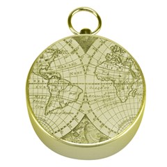 Vintage Mapa Mundi  Gold Compasses by ConteMonfrey