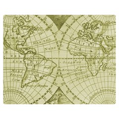 Vintage Mapa Mundi  One Side Premium Plush Fleece Blanket (medium)