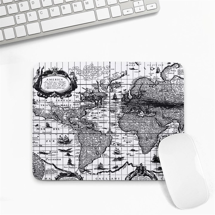 Antique Mapa Mundi Revisited Small Mousepad