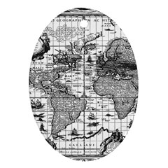 Antique Mapa Mundi Revisited Ornament (oval) by ConteMonfrey