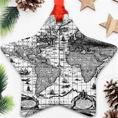 Antique Mapa Mundi Revisited Ornament (star) by ConteMonfrey