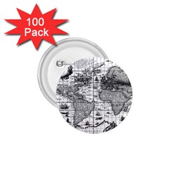 Antique Mapa Mundi Revisited 1 75  Buttons (100 Pack)  by ConteMonfrey