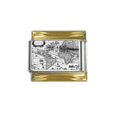 Antique Mapa Mundi Revisited Gold Trim Italian Charm (9mm) by ConteMonfrey