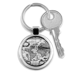 Antique Mapa Mundi Revisited Key Chain (round) by ConteMonfrey