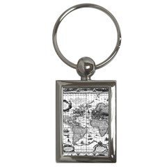 Antique Mapa Mundi Revisited Key Chain (rectangle) by ConteMonfrey