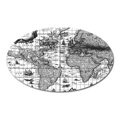 Antique Mapa Mundi Revisited Oval Magnet by ConteMonfrey