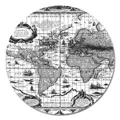 Antique Mapa Mundi Revisited Magnet 5  (round) by ConteMonfrey