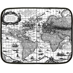 Antique Mapa Mundi Revisited One Side Fleece Blanket (mini) by ConteMonfrey