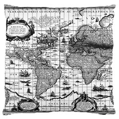 Antique Mapa Mundi Revisited Large Cushion Case (one Side) by ConteMonfrey