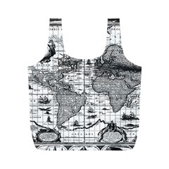 Antique Mapa Mundi Revisited Full Print Recycle Bag (m) by ConteMonfrey