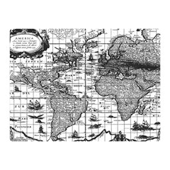 Antique Mapa Mundi Revisited Premium Plush Fleece Blanket (mini) by ConteMonfrey