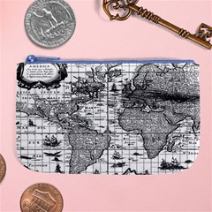 Antique Mapa Mundi Revisited Large Coin Purse by ConteMonfrey