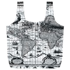 Antique Mapa Mundi Revisited Full Print Recycle Bag (xxl) by ConteMonfrey