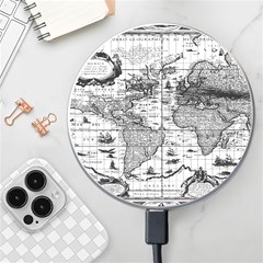 Antique Mapa Mundi Revisited Wireless Charger by ConteMonfrey