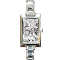 Antique Mercant Map  Rectangle Italian Charm Watch by ConteMonfrey