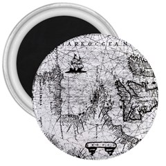 Antique Mercant Map  3  Magnets by ConteMonfrey