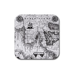 Antique Mercant Map  Rubber Coaster (square) by ConteMonfrey