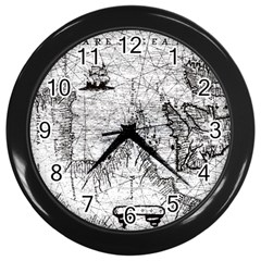 Antique Mercant Map  Wall Clock (black) by ConteMonfrey